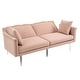 preview thumbnail 47 of 115, Velvet Loveseat Sofa Bed with 2 Pillows, Mid Century 2-Seat Couches Convertible Sofa Bed for Living Room, Bedroom,Office