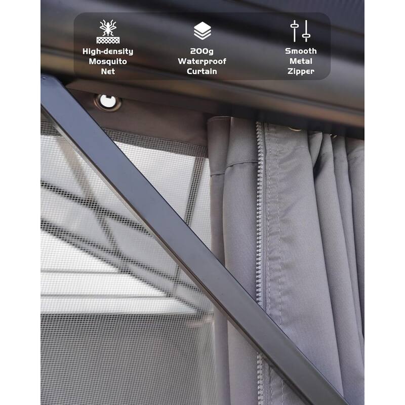 12'x14' Hardtop Gazebo for Patio, Deck, Backyard, Lawn, and Garden - 12X14 Ft