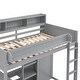 preview thumbnail 10 of 24, Twin Loft Bed with Wardrobe, Shelves, and Desk, Grey Wood