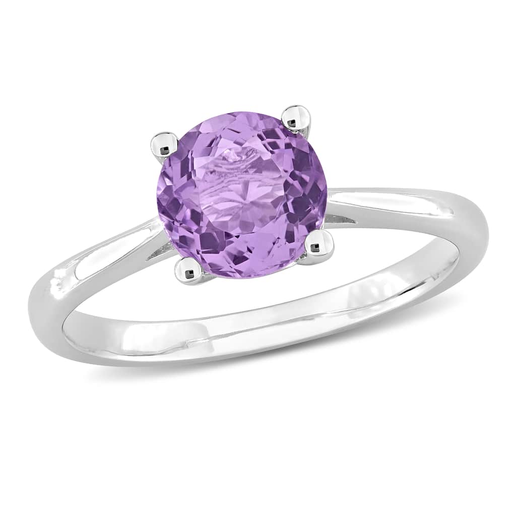 Miadora 1 1/3ct TGW Amethyst Solitaire Ring Sterling Silver