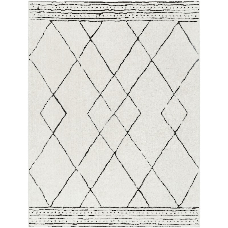Livabliss Freud Moroccan Diamond Area Rug - Cream/Black - 2' 8" x 7' 3"
