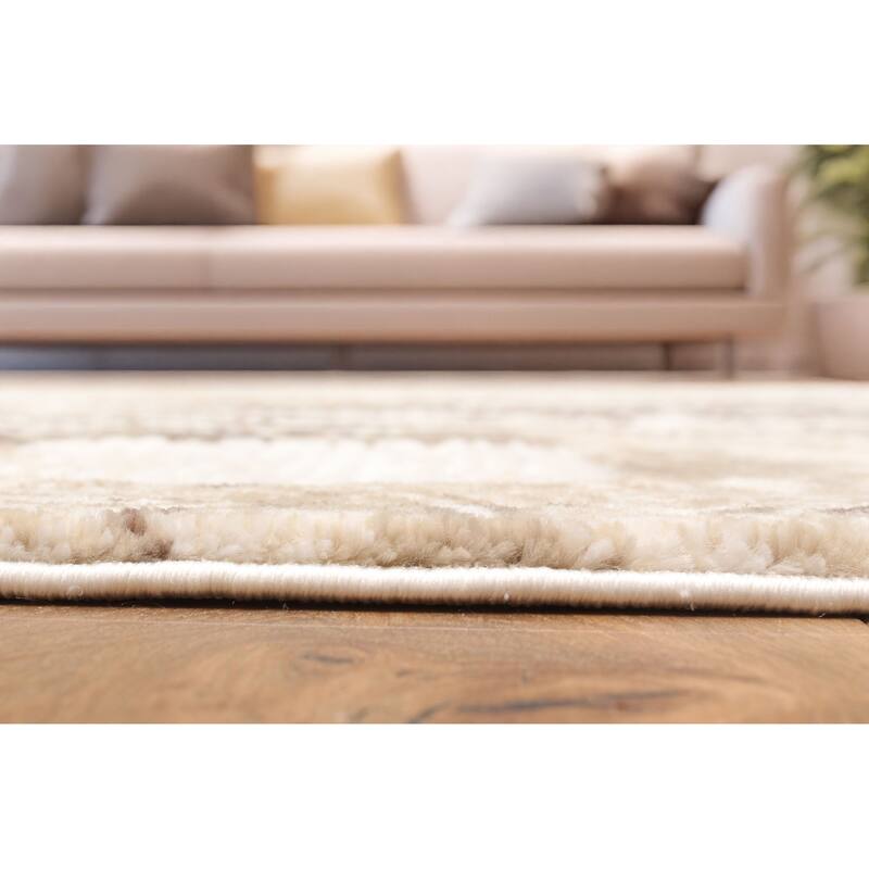 ECARPETGALLERY Machine Made Echo Tan Area Rug