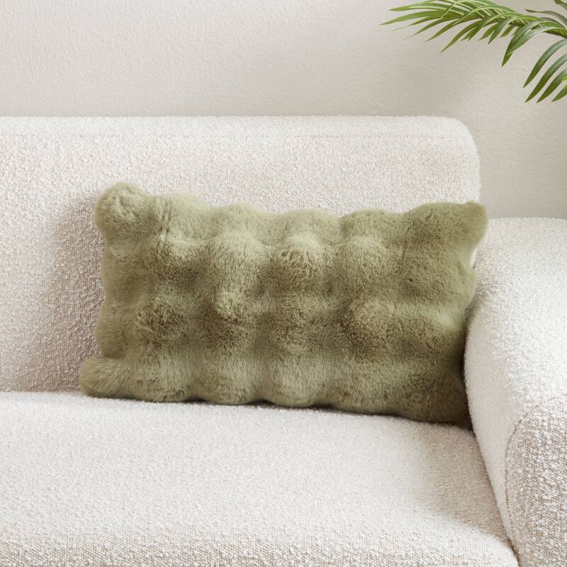 Plush Faux Fur Throw Pillow - Ultra-Soft Textured Accent for Sofa, Bed & Cozy Layered Styling