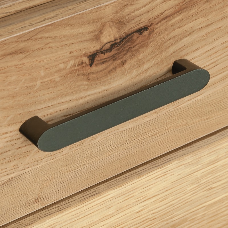 Wood L-Shaped Desk with Small Drawer, Brown