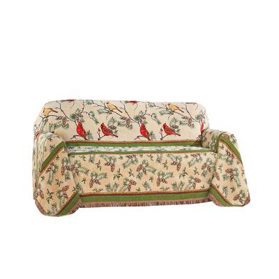Cardinal Pine Rustic Holiday Furniture Throw - Loveseat