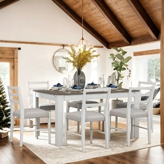 7-Piece Extendable Dining Table Set With 6 Dining Chairs for Home - Bed ...