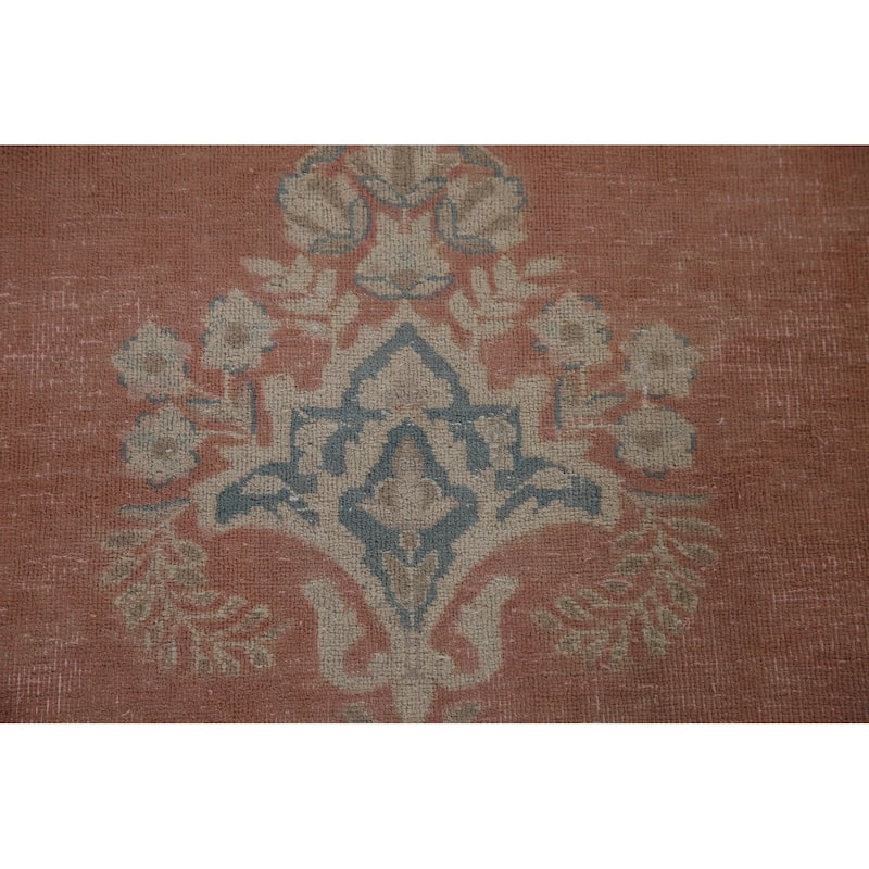Distressed Kerman Persian Antique Area Rug Hand-knotted Wool Carpet - 9'8" x 12'7"