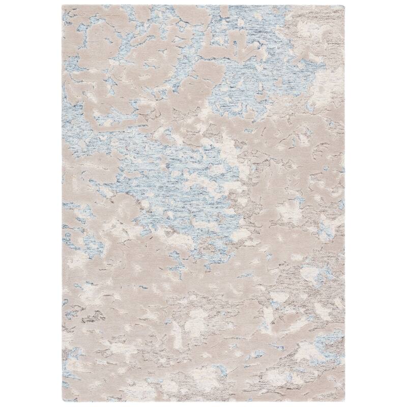 SAFAVIEH Handmade Harvest Jody Wool Rug - Taupe/Blue - 5' x 8'