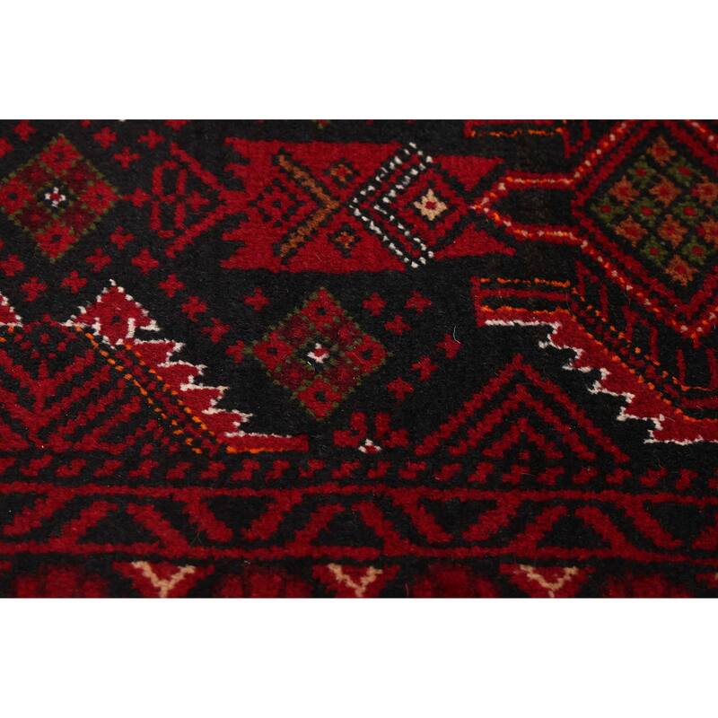 ECARPETGALLERY Hand-knotted Teimani Black, Red Wool Rug - 3'5 x 6'3