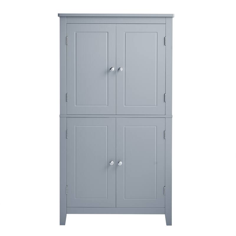 Roomfitters Elegant Bathroom Floor Storage Cabinet with 4 Doors, Adjustable and Adaptable Shelves, Freestanding Unit