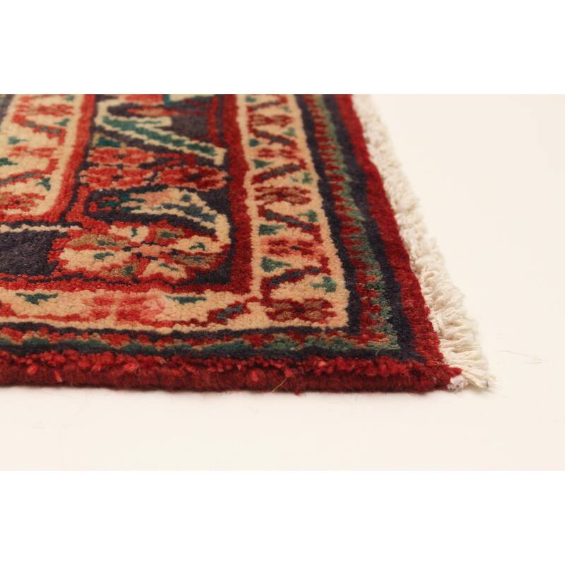 ECARPETGALLERY Hand-knotted Andelz Red Wool Rug - 3'0 x 9'7
