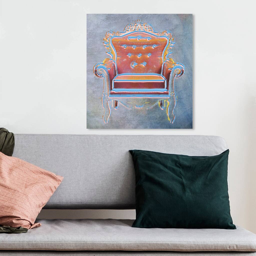 Oliver Gal 'The Throne II' Fashion and Glam Wall Art Canvas Print - Gray, Orange