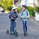preview thumbnail 1 of 7, Folding Aluminum Alloy Scooter with 3 Adjustable Heights-Blue - 36” x 15.5” x 36” Blue