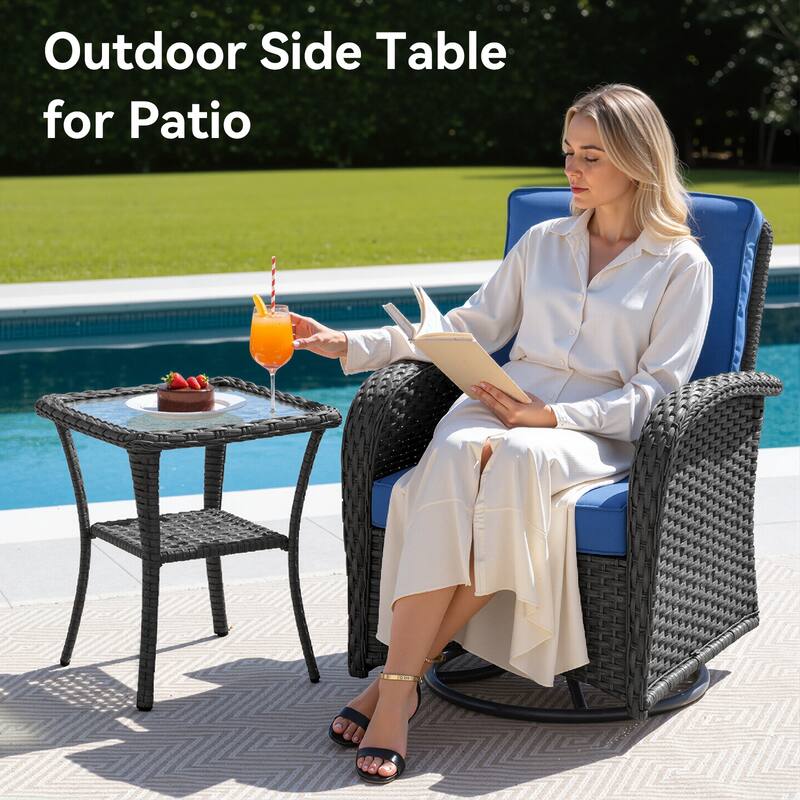Pocassy Outdoor Patio Side Tables End Table for Swivel Chair