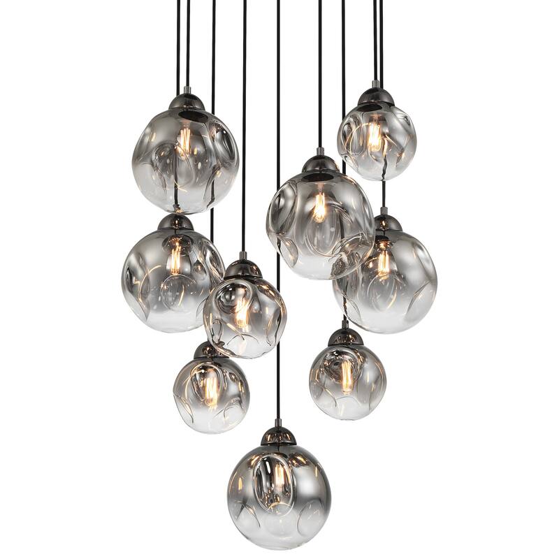 Metropolitan N5369 Neveh 9 Light 24" Wide Multi Light Pendant - Gun Metal