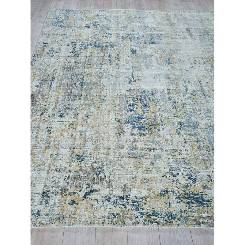 EXQUISITE RUGS Nightfall Hand-loomed Wool/Bamboo Silk Gold/Brown Area Rug.