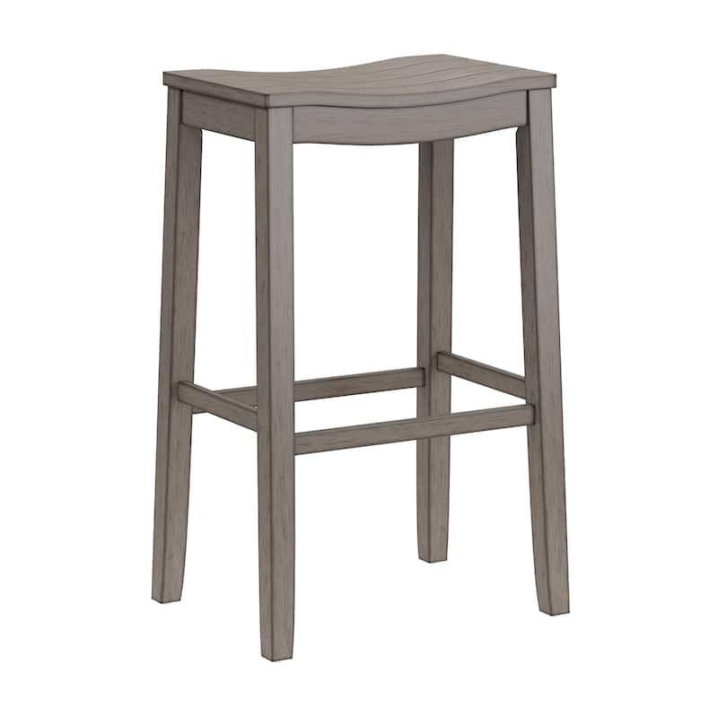 Hillsdale Furniture Fiddler Wood Backless Bar Height Stool, Aged Gray - 30"H x 18"W x 12"D - 30"H x 18"W x 12"D