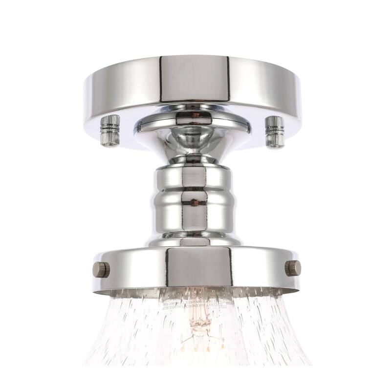 Klyle 1-Light Clear Bubble Glass Flush mount