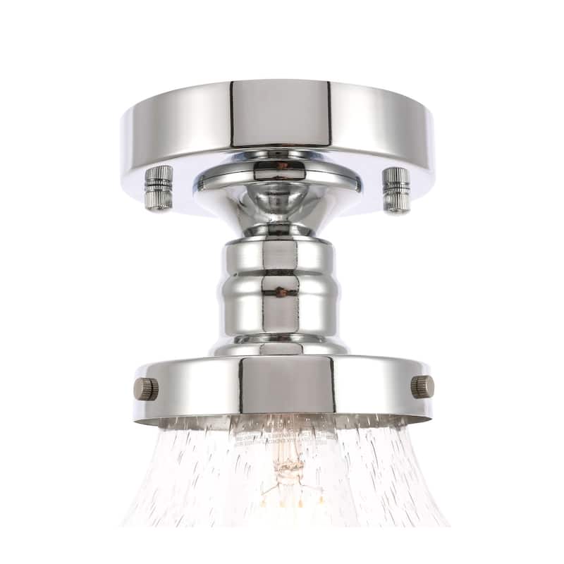 Nyle 1-Light Clear Bubble Glass Flush Mount