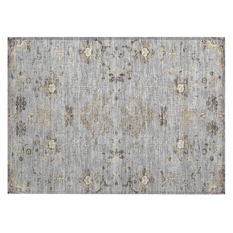 Machine Washable Indoor/ Outdoor Boho Traditional Chantille Rug