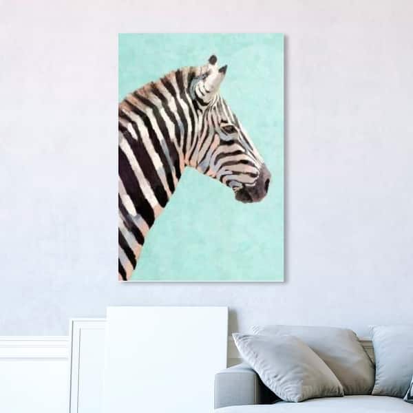 Oliver Gal 'Colorful Zebra' Animals Wall Art Canvas Print Zoo and Wild  Zebras - Blue, White - On Sale - Bed Bath & Beyond - 31633020