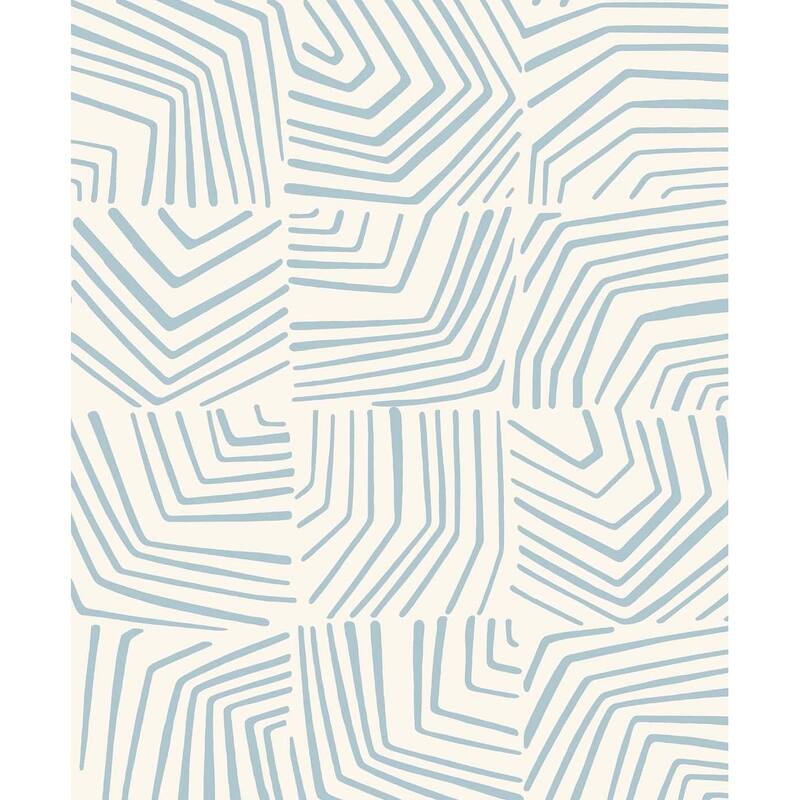 The Simple Life Linework Maze Unpasted Wallpaper - 20.9 in. W x 33 ft. L - Sky Blue