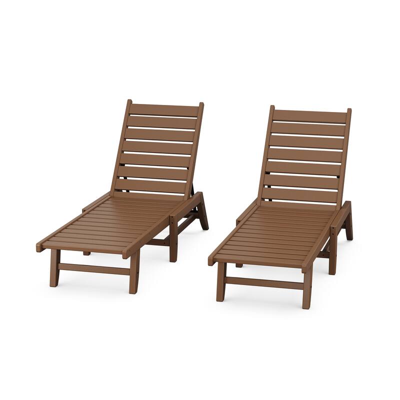 POLYWOOD Canyon 2 Pack Chaise Set - Teak