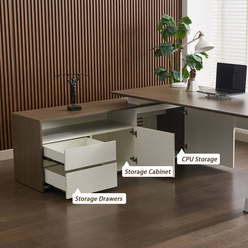69"L-Shape Executive Desks Large Office Desk