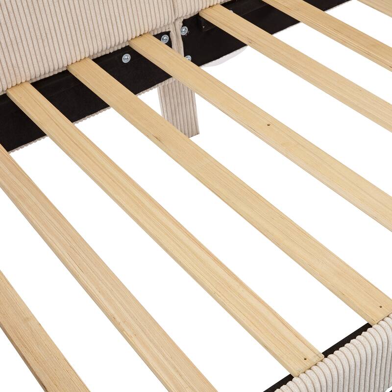 Upholstered Bed Frame with 2 Storage Drawers