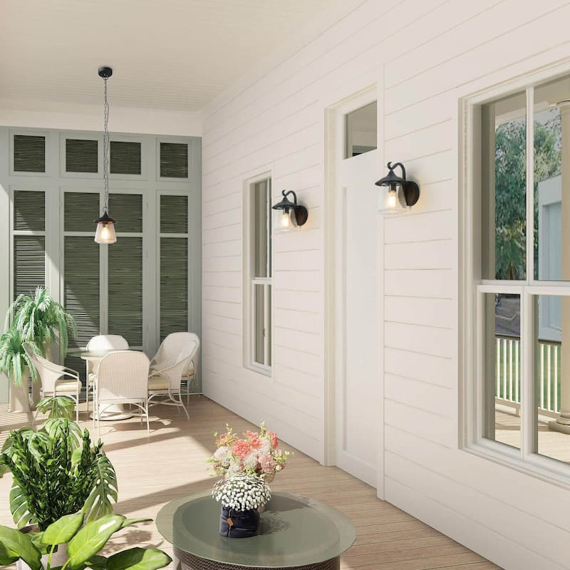 The Gray Barn Dairy Air 1-light Outdoor Pendant Hanging Porch-light - D6.25"xH9.4"