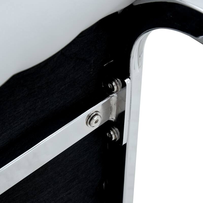 8 Piece PU High Elastic Dining Chair With High Backrest, Cushion, Silver Metal Legs For Dining Room Kitchen Living Room Bedroom