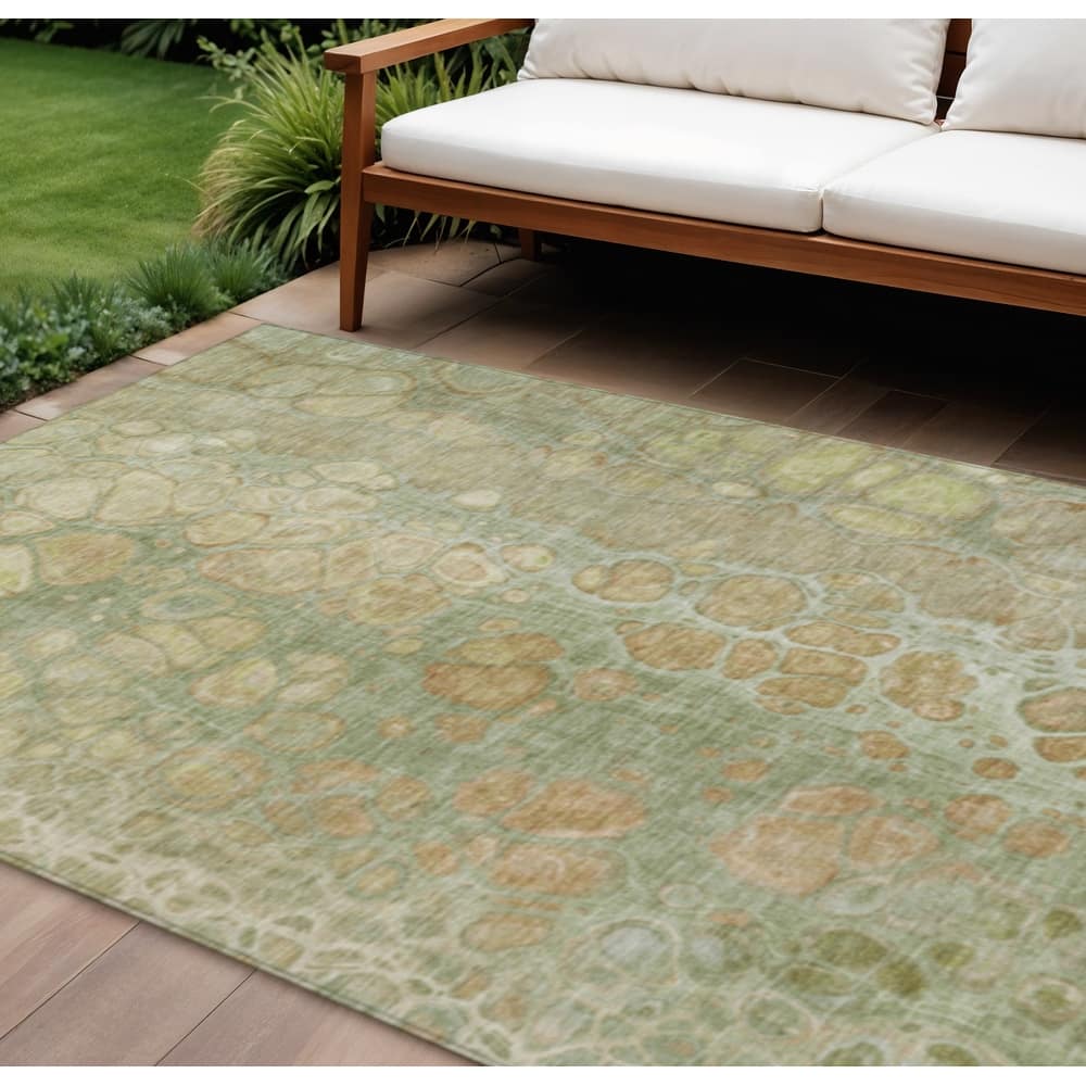HomeRoots Abstract Transitional Rectangle Outdoor Rug