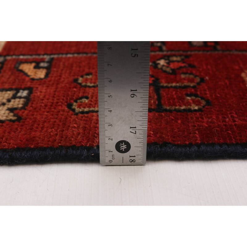 ECARPETGALLERY Hand-knotted Andelz Black, Red Wool Rug - 3'7 x 8'6