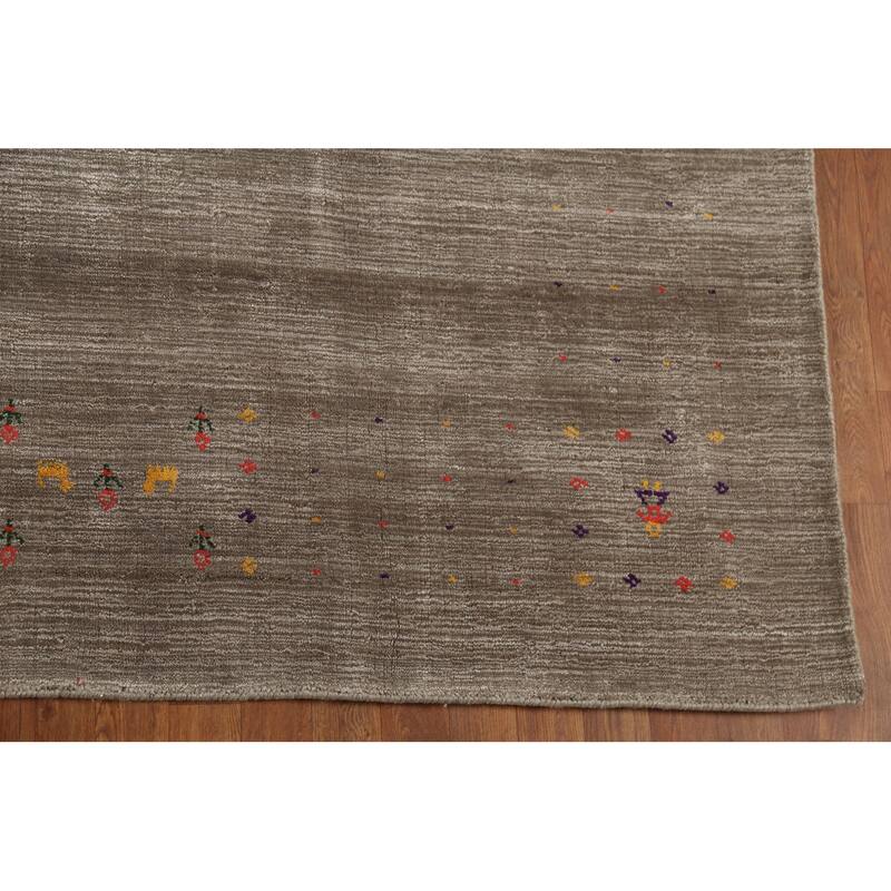Gabbeh Indian Rug Hand-Knotted Wool Carpet - 8'5"x 9'8"