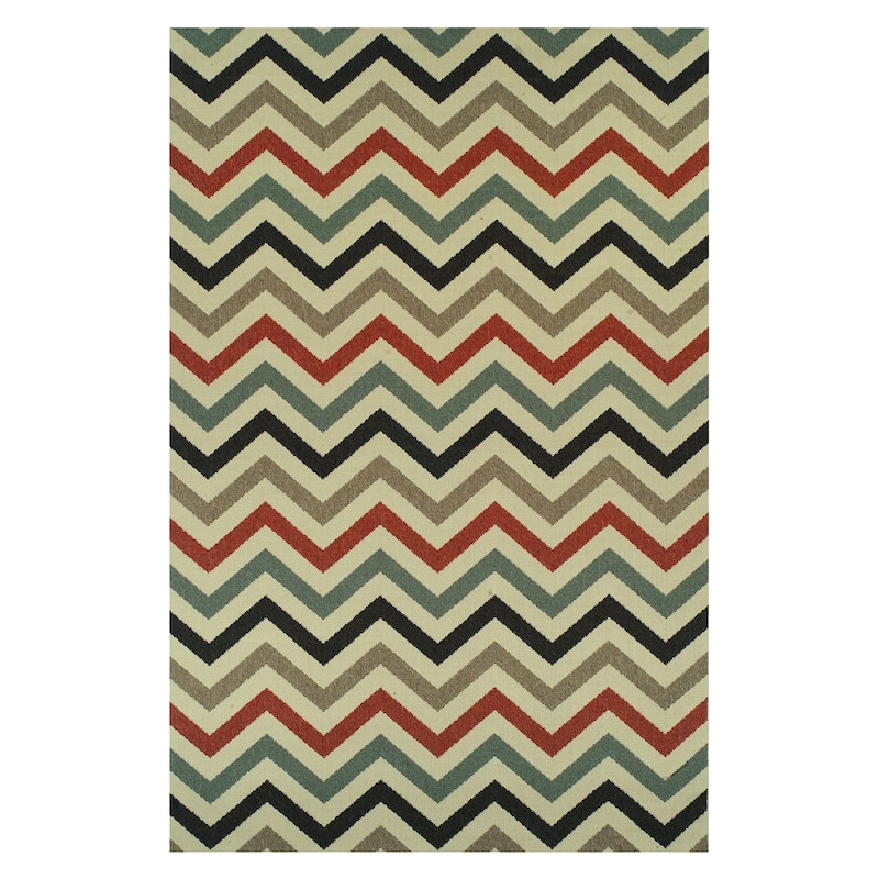 Superior Chevron Zig-Zag Geometric Modern Indoor Outdoor Area Rug