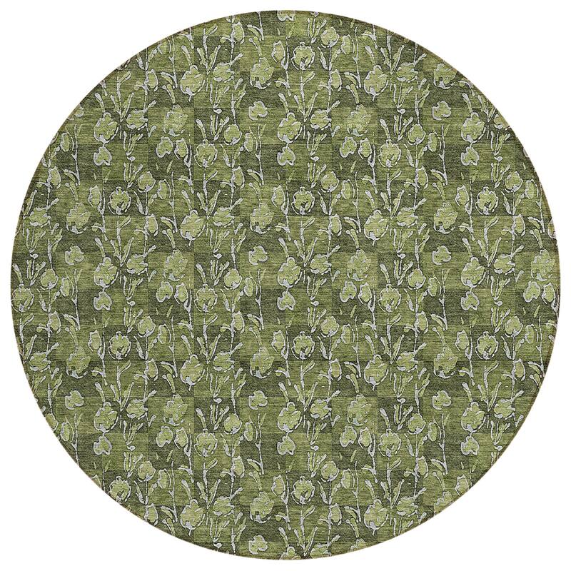 Machine Washable Indoor/ Outdoor Chantille Modern Floral Impressions Rug