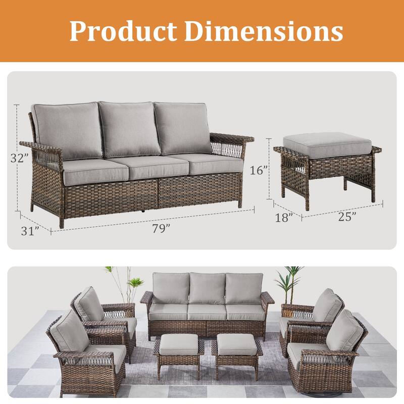 Outdoor Glider Chair with Soft Cushion