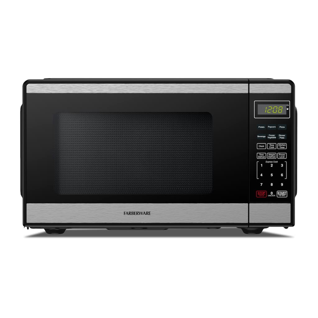 Farberware 0.9 Cu. Ft. Black & Stainless Steel Countertop Microwave Oven
