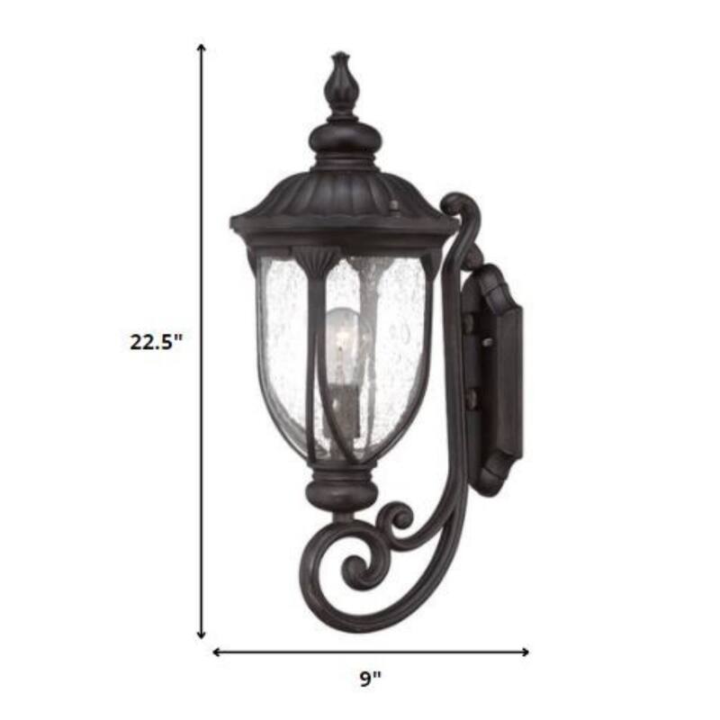 Aluminum XL Outdoor Wall Lantern Light with Seeded Glass Hardwired - 11.5” x 9” x 22.5” (D x W x H)