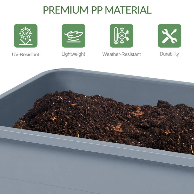 Aoodor Elevated Raised Planter Box with Legs,Storage Space,Plastic Drainage Plug & Water Level Indicator - 30"x14"