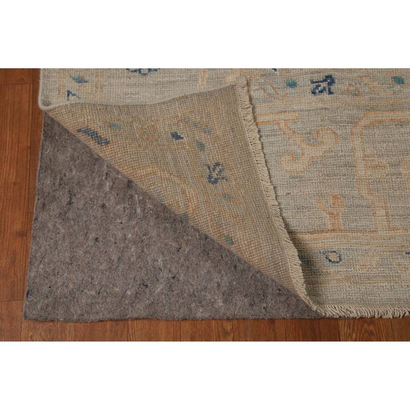 Hand Knotted Oriental 100% Wool Carpet Transitional All-Over Greys & Charcoal Oushak Area Rug - 10' 4'' X 8' 1''