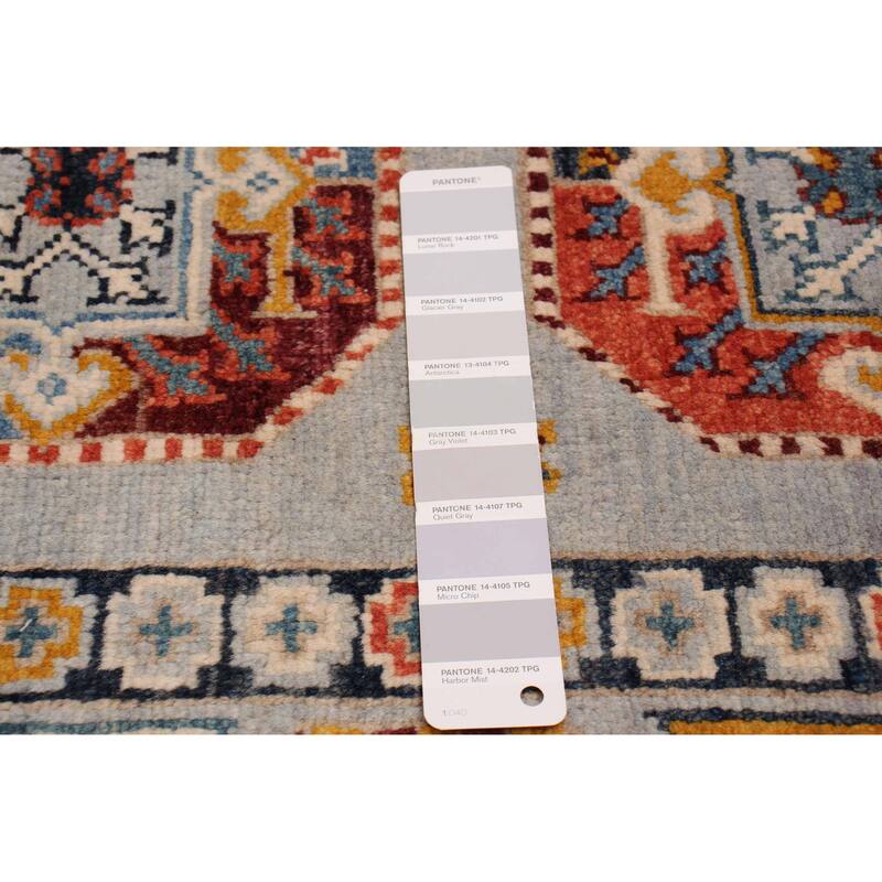 ECARPETGALLERY Hand-knotted Uzbek Ghazni Grey Wool Rug - 4'9 x 6'5