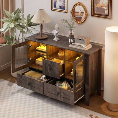 Buffet Sideboard with Glass Door and Dressers