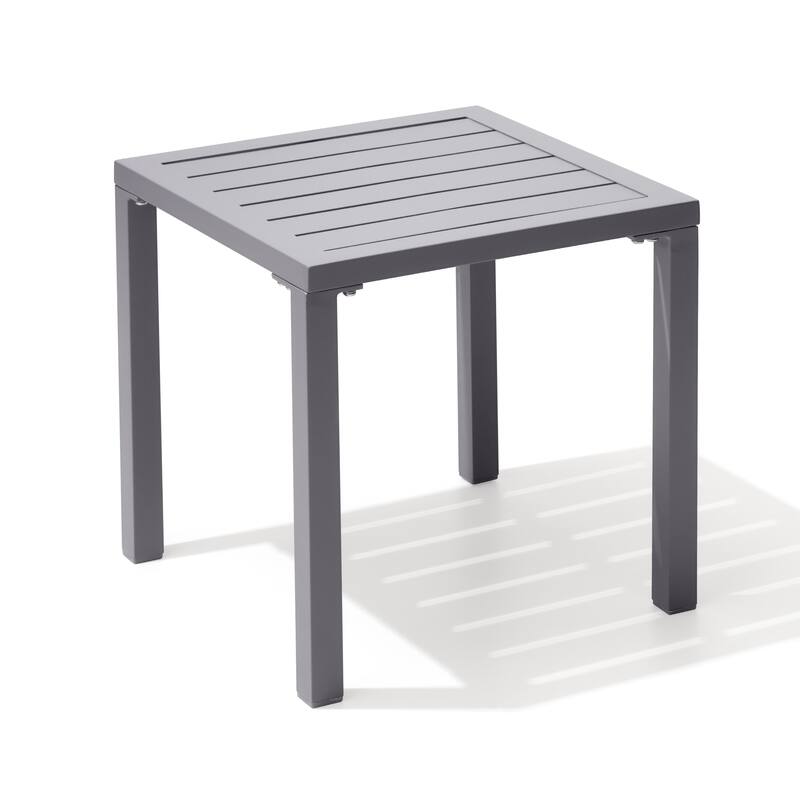 Outdoor Aluminum End Table Square Patio Side Table - 15.7" L x 15.7" W x 15.9" H