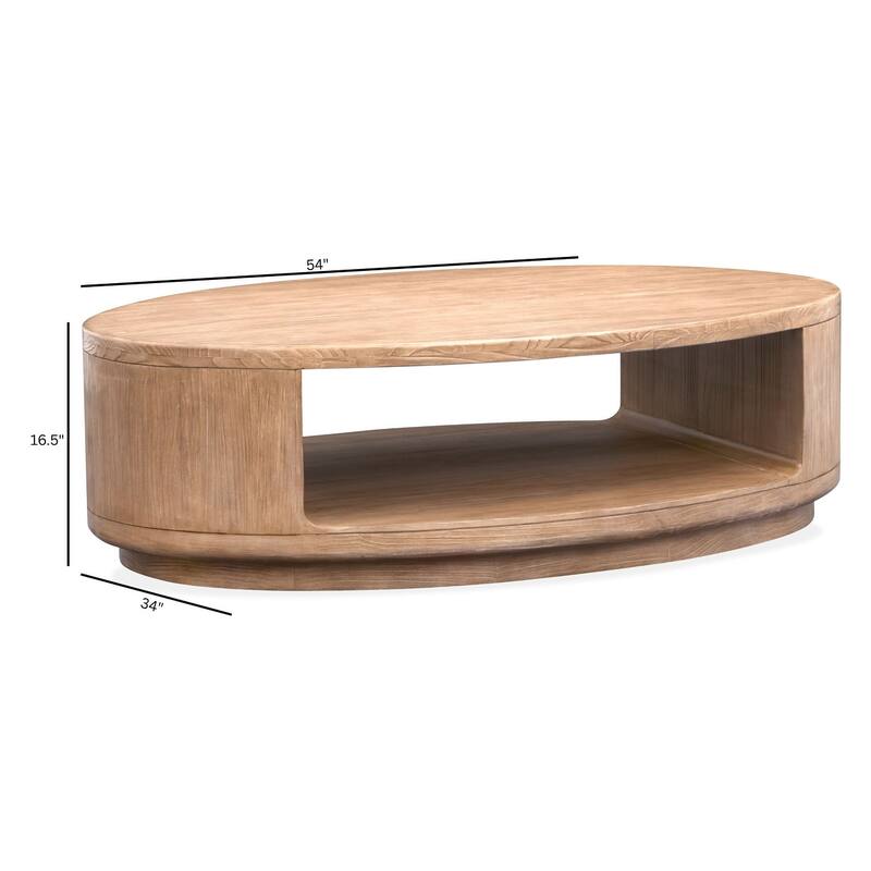 Magnussen Home Sanford Chateau Brown Oval Cocktail Table With Casters - 54''W x 34''D x 16.5''H