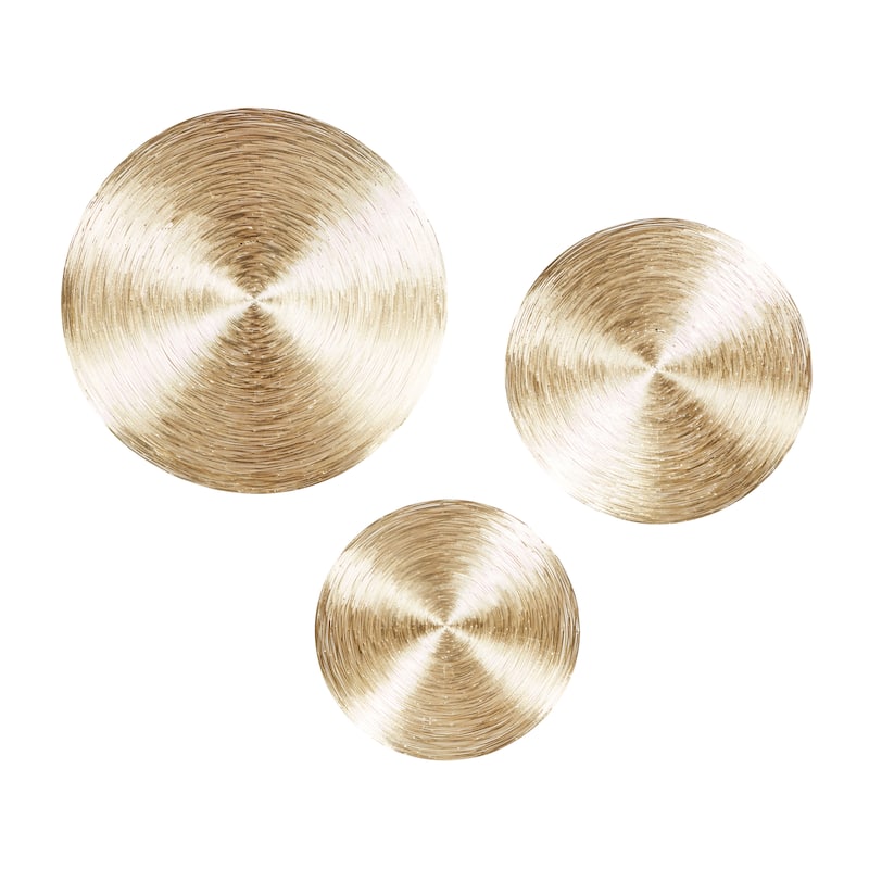 Metal Plate Radial Wall Decor - Set of 3 Brown - Roche River Decor