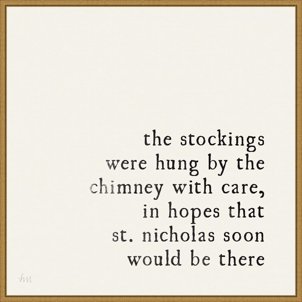 Simple Christmas II Cream by Laura Marshall Framed Canvas Wall Art