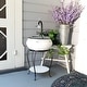 preview thumbnail 1 of 9, Alpine Corporation 32" Tall Outdoor Antique Metal Sink Water Fountain and Stand, White