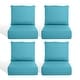 preview thumbnail 103 of 103, Pocassy 22"x24"x6" Thick Cushions Pillows Indoor & Outdoor Cushion 4 Set Seat & Back Cushion - Light Blue Cushion