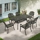 preview thumbnail 2 of 5, Clihome 7 Piece Outdoor Cast Aluminum Patio Dining Set in Bronze